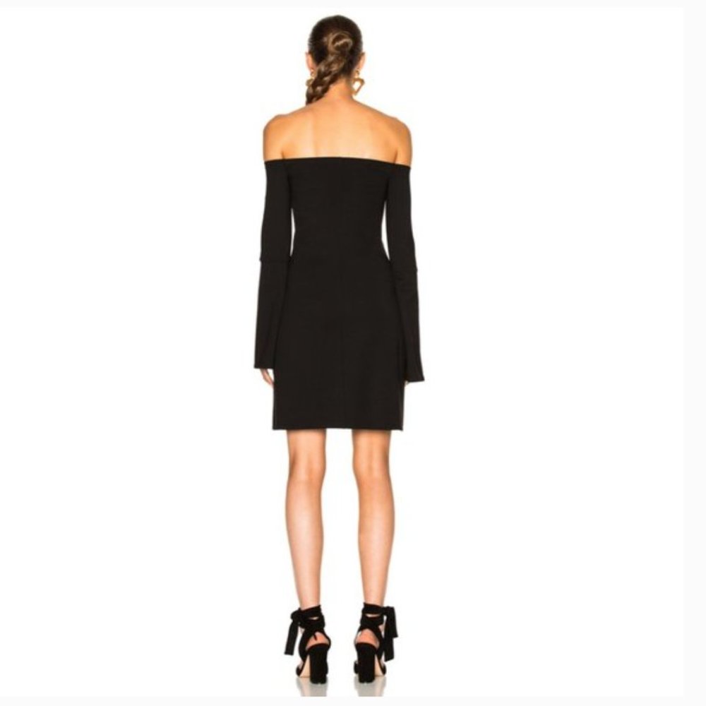 Alexis Sterre Black Off Shoulder Mini Dress Small Bell Sleeve Holiday Party - Picture 2 of 9
